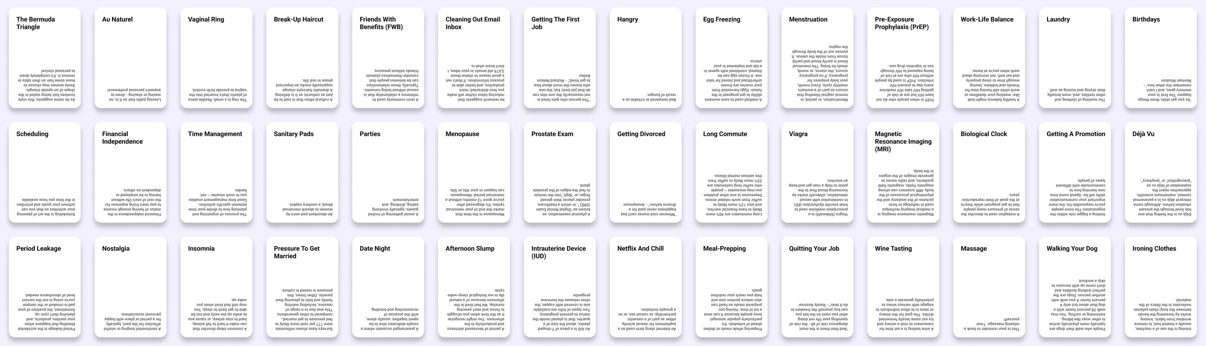 Mixed cards of on-topic and off-topic topics